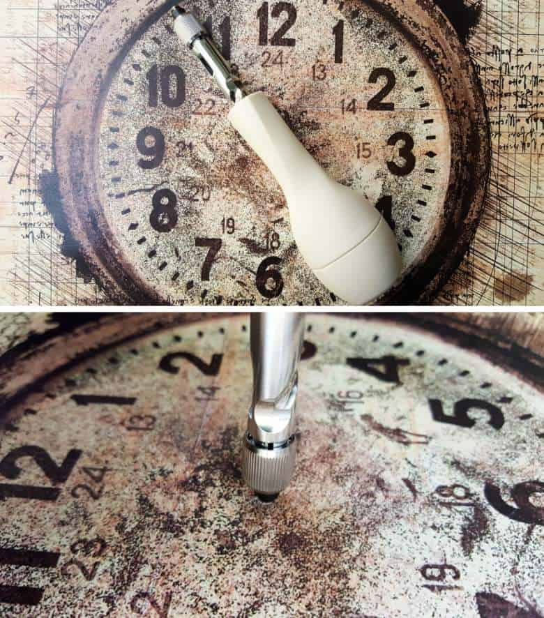 Make a hole in the center of the canvas