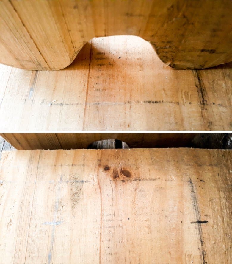 Using the llama as a guide mark where the holes should go.