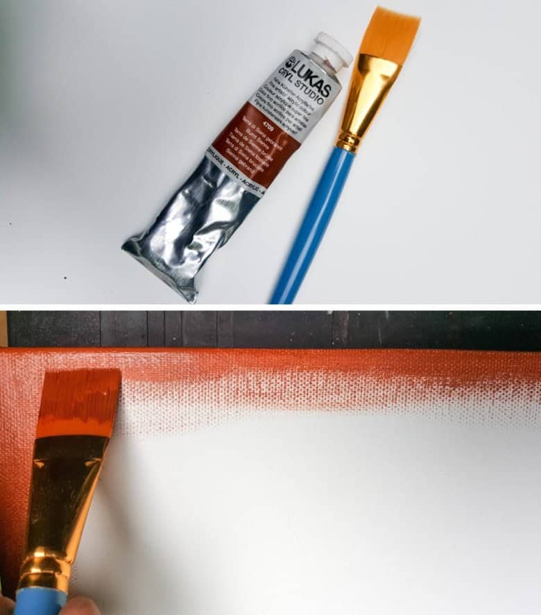 Paint the outside edges of the canvas