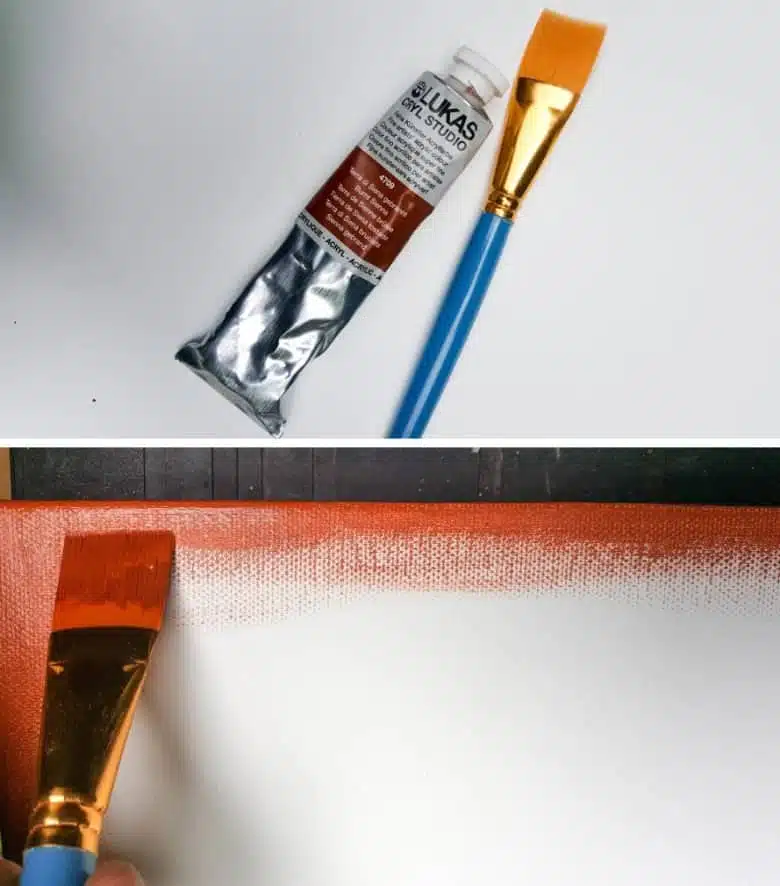 Paint the outside edges of the canvas
