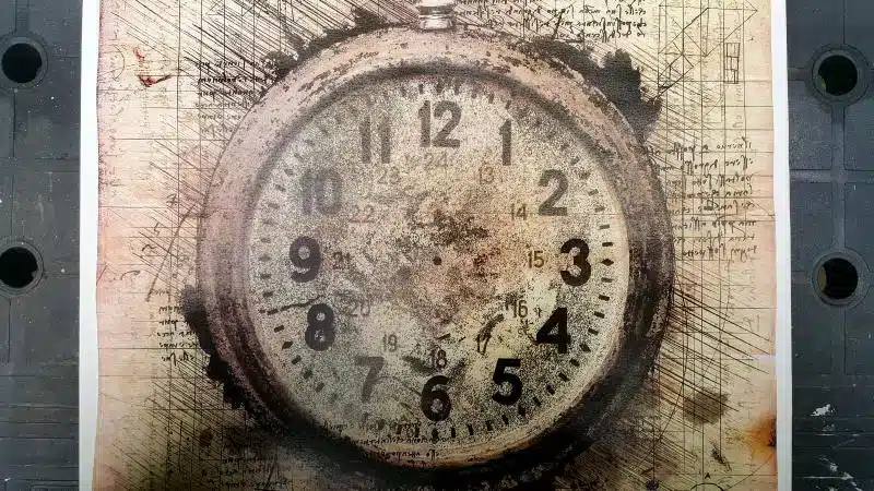 Make a unique statement with this DIY Da Vinci styled canvas clock. It’s quick and easy to make and the tutorial includes step-by-step instructions along with a free printable. #DIYClock #ACraftyMix #HomeDecor