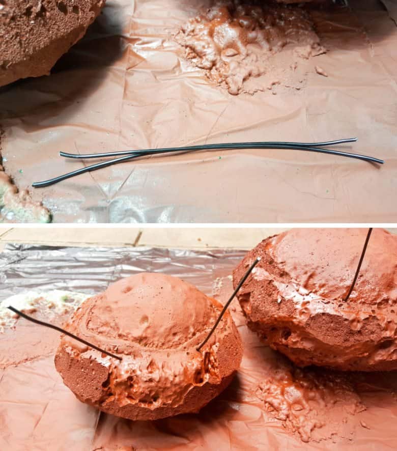 Cut two pieces of wire for the eye stalks
