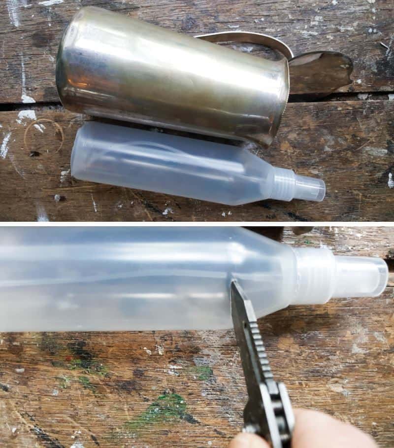 Cut a plastic bottle to make it easier to replace the water every few days