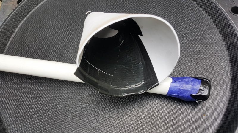 Insert baling wire into the PVC pipe and seal one end