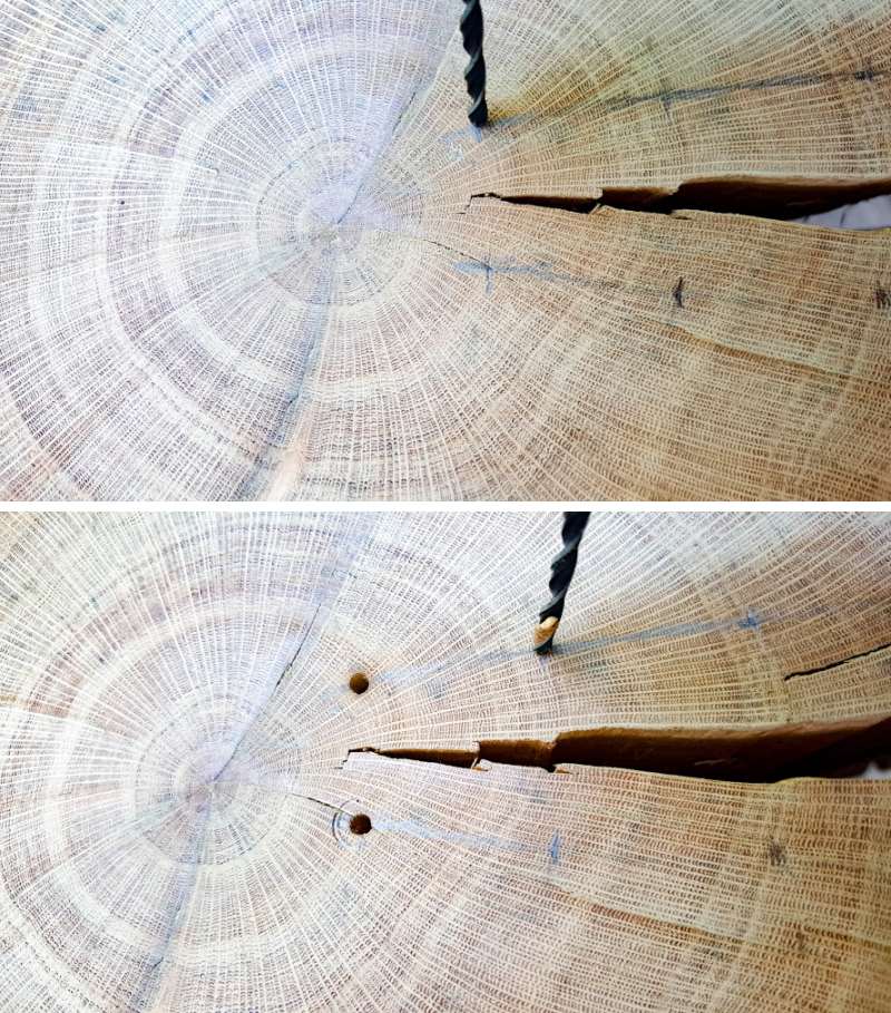 Drill holes on the marks you made earlier