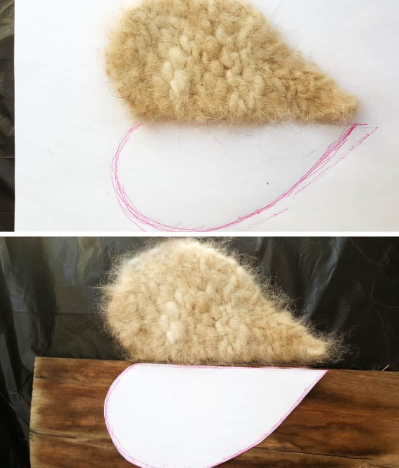 Trace around the heart and use as a guide to cut the other half