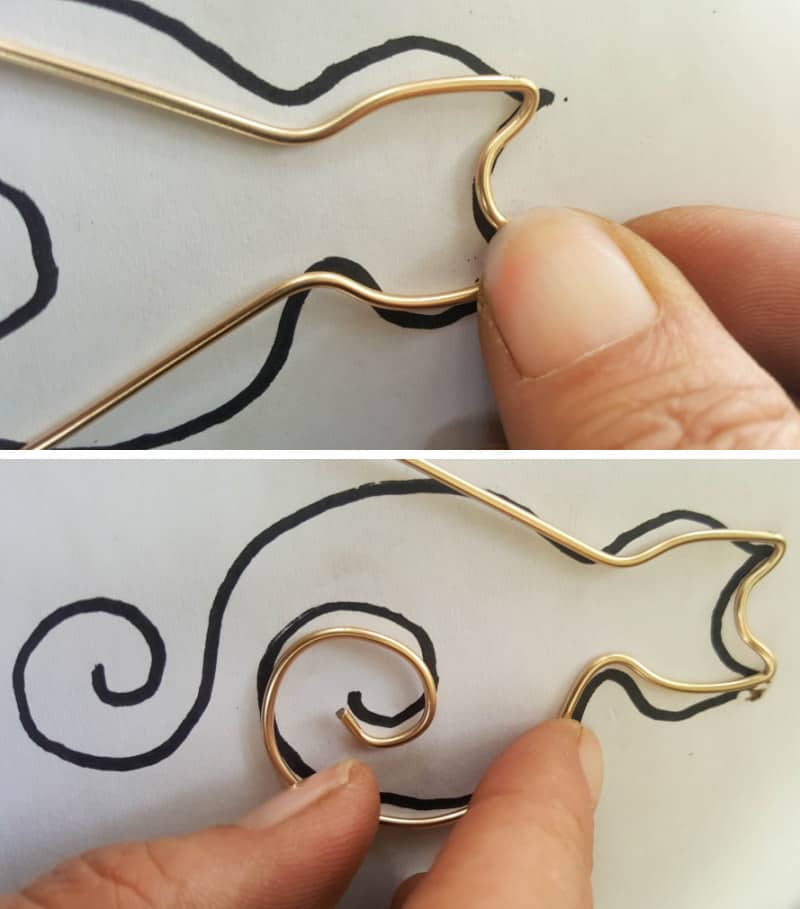 Use the template as a guide to bend and form the wire