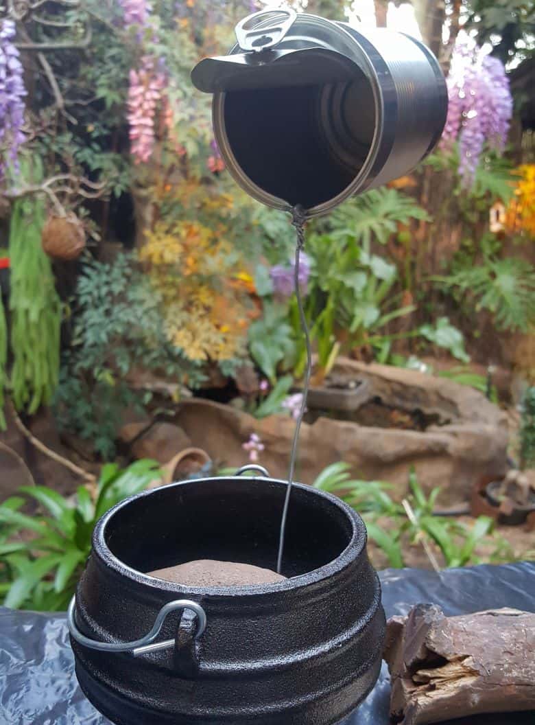The floating tin can prior to adding the label