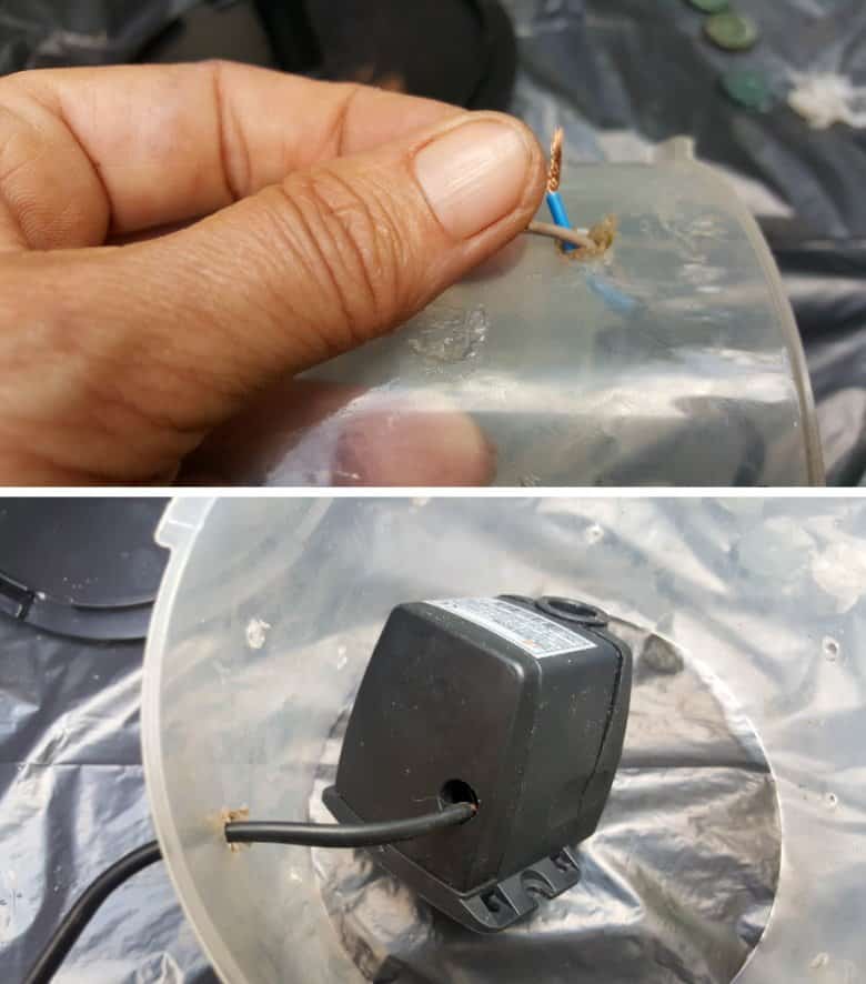Thread the wire through the CD case