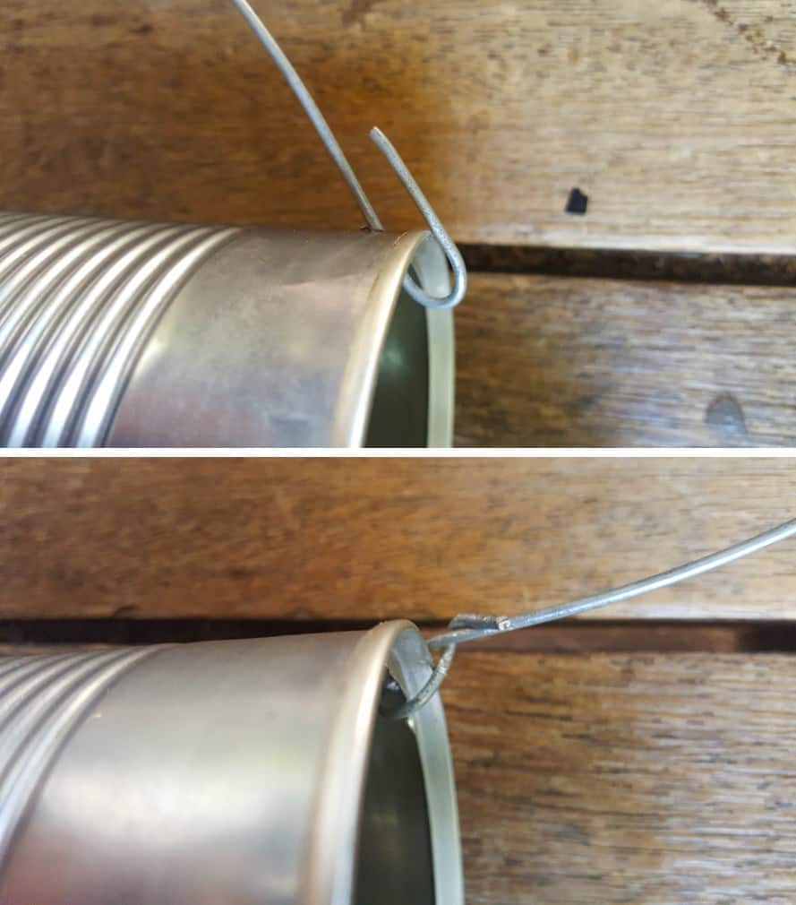 Twist the wire around itself to secure