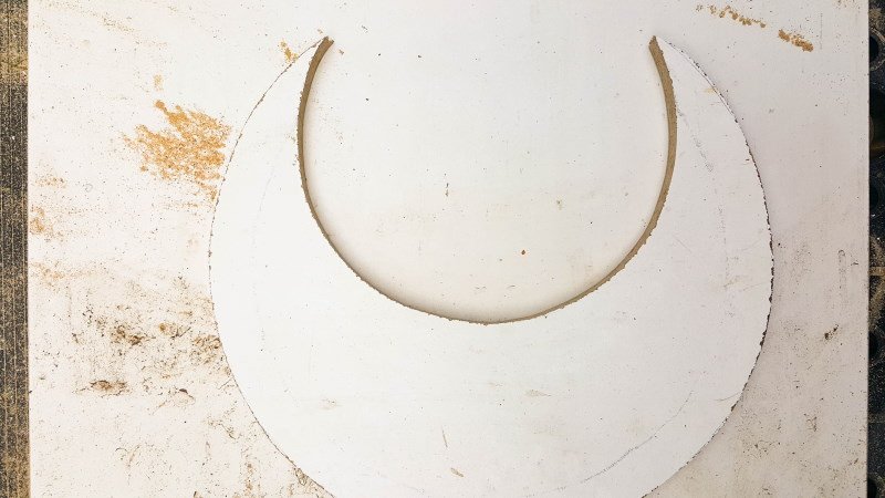 Use plates as templates to cut the half moon shape
