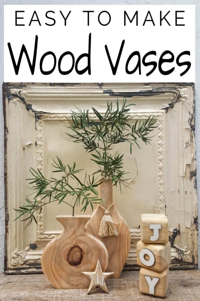 If you want to try your hand at using a jigsaw then this beginner friendly tutorial will show you just how easy it is to make a gorgeous wooden vase. Perfect home d&eacute;cor no matter what your style. #jigsawDIY #ACraftyMix #Woodenvase