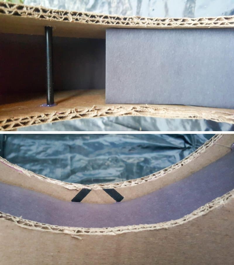Glue a cardboard strip to the straws on the inside of the ring