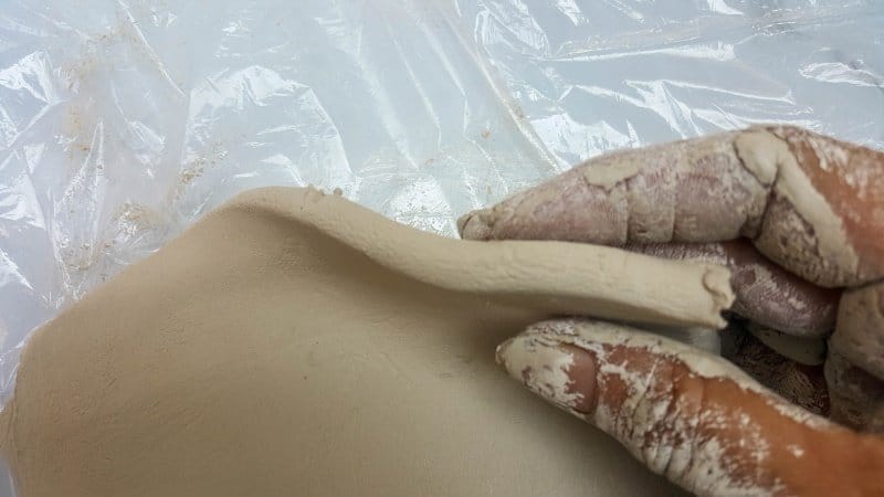 Roll the clay out so it's about 1/2 cm (1/4") thick