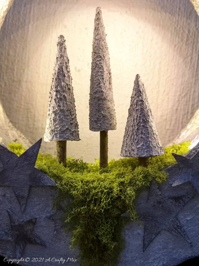 I&rsquo;m in love with how this DIY faux concrete light ring turned out. And no-one believes me when I tell them it's made entirely from a repurposed cardboard box. Easy budget-friendly decor that looks amazing. #cardboard #ACaftyMix #Homedecor