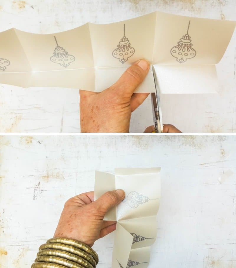 Cut the fold marks on the bottom as shown