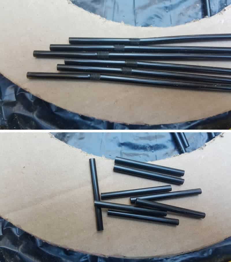 Cut straws into equal lengths - about 5cm long