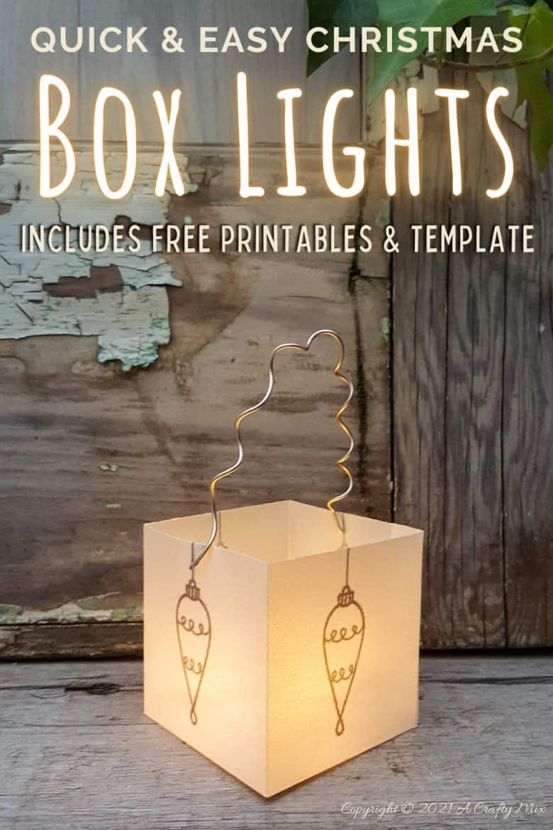 When unexpected guests tell you they'll be popping round later and you haven't started decorating for Christmas yet, then these 10-minute budget-friendly Christmas box lights are just the thing you need. #ChristmasLightsDIY #ACraftyMIx #BoxLights #EasyCrafts