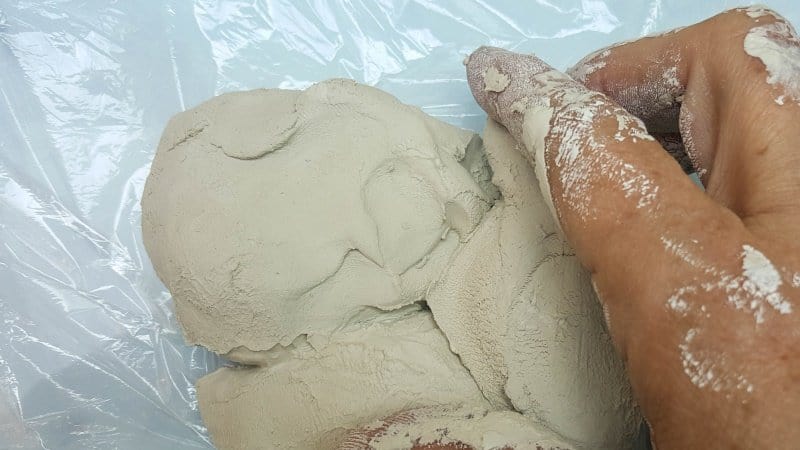 Knead the air-dry clay