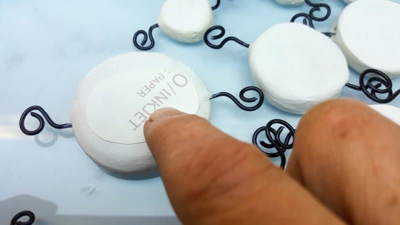 Place the tattoo on the clay disc
