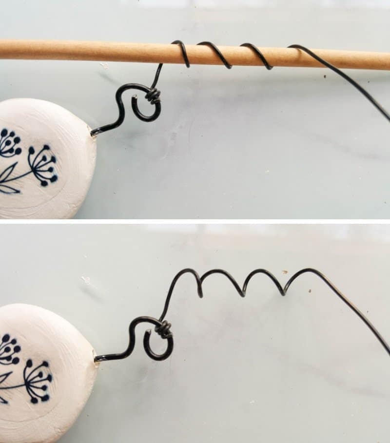 To add interest wrap some wire around a skewer to make a coil or spring