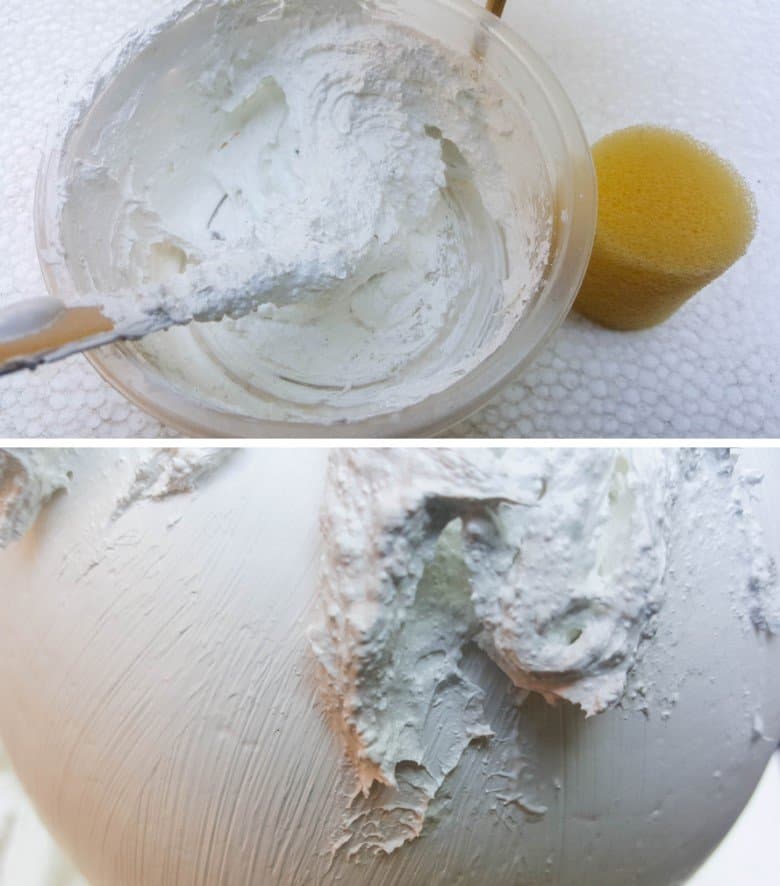 Apply the texture paste using a craft stick.