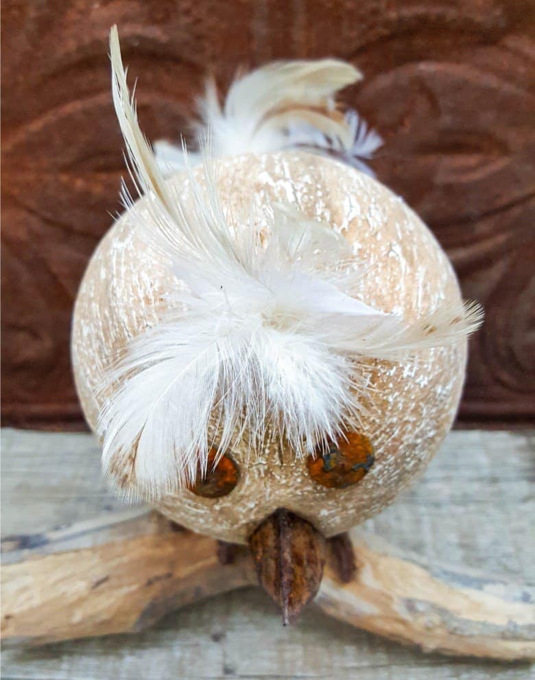 Looking for a budget-friendly craft idea? Then you'll love making this easy polystyrene ball bird with rusty detail. The tutorial will also show you how to mix up a batch of texture paste using common household items. #polystyreneballcraft #ACraftyMix #TexturePaste