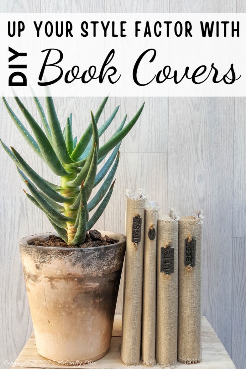 Do you like making a stylish statement while indulging your reading obsession? Then you&rsquo;re going to love these easy to make linen book covers with metal tags. Not only can you dress up your old or new books up in new attire, but you can customise the tutorial to suit your d&eacute;cor style. #DIYBookCovers #ACraftyMix #StylishBooks