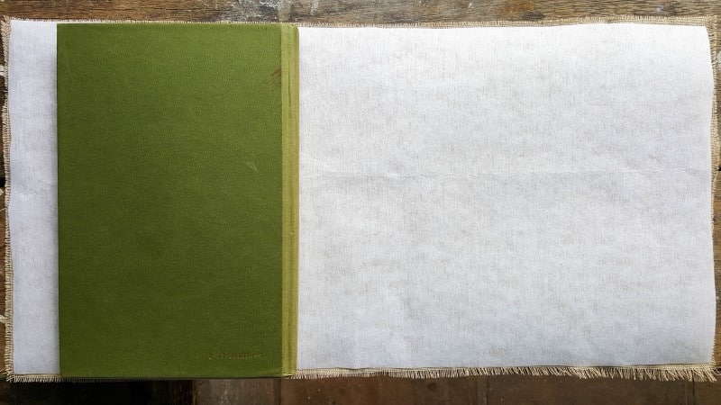 Use the book as a guide to measure and cut the fabric