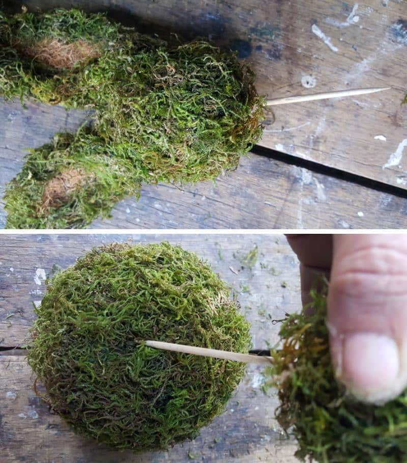 Insert a skewer into the body ball and add the bunny head