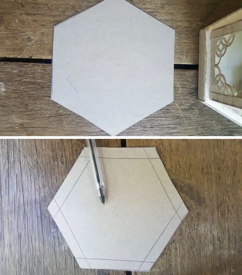 Trace around the outside of the lantern to make a template. Adjust accordingly