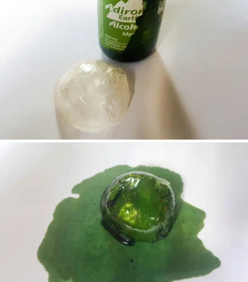 Drizzle alcohol ink all over the resin dome