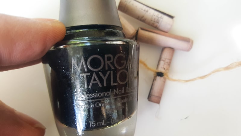 Use old tacky nail polish to make a wax seal