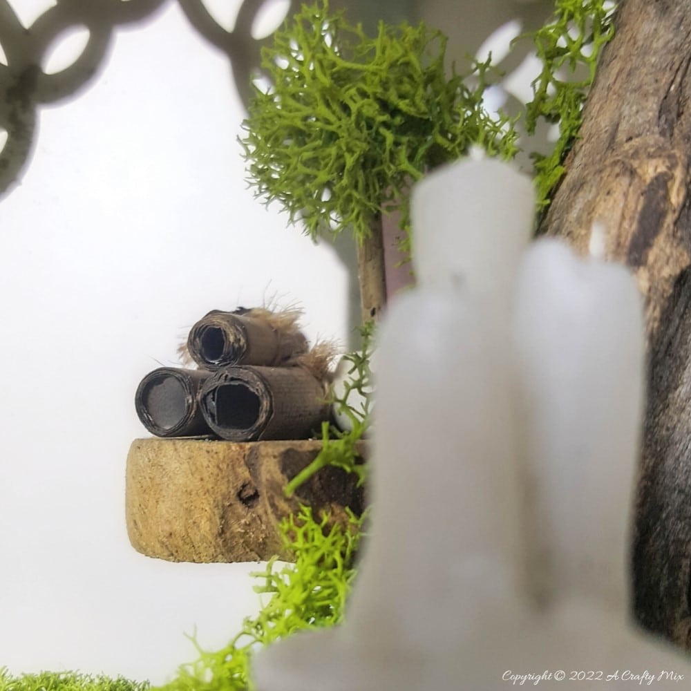 One of the reasons I love miniatures so much is how they draw the viewer in and encourage deeper scrutiny. Like this DIY pixie den lantern. It&rsquo;s filled with ancient scrolls, fairy-tale artifacts and a light that casts a magical glow over everything. Make your own with this photo-rich tutorial #FairyGarden #ACraftyMix #CraftTutorial
