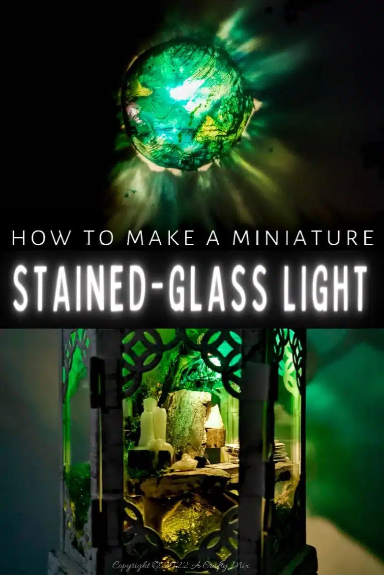 One of the reasons I love miniatures so much is how they draw the viewer in and encourage deeper scrutiny. Like this DIY pixie den lantern. It’s filled with ancient scrolls, fairy-tale artifacts and a light that casts a magical glow over everything. Make your own with this photo-rich tutorial #FairyGarden #ACraftyMix #CraftTutorial