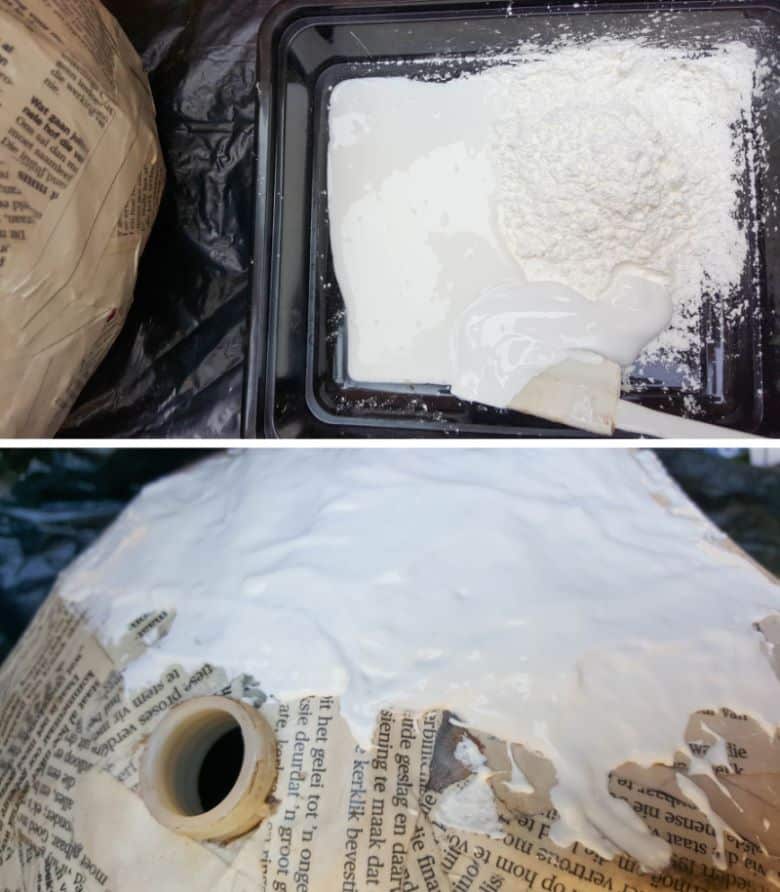 Mix up a batch of homemade texture paste and apply all over the vase