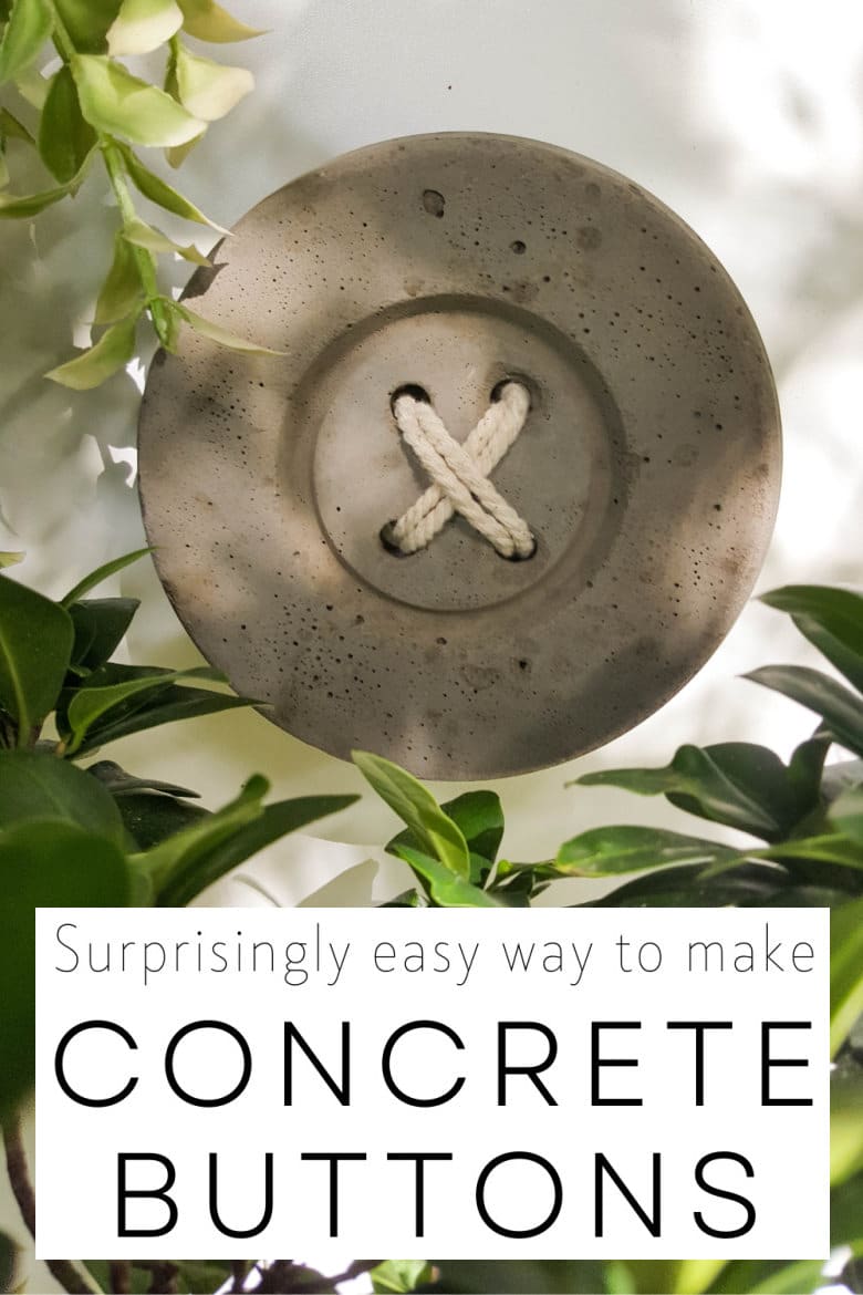 This tutorial will show you how to make BIG concrete buttons that will add a uniquely rustic touch to your home. Use them to decorate your craft room, laundry or anywhere you want to hang a few of your favorite things. #HomeDecor #ACraftyMix