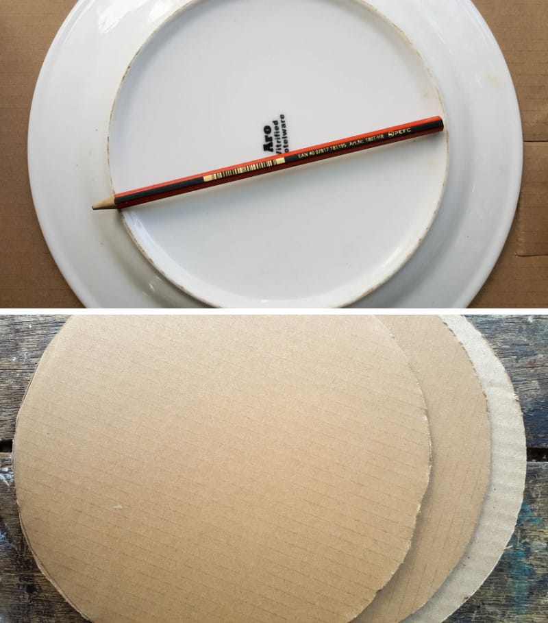 Use a large plate as a template to draw circles
