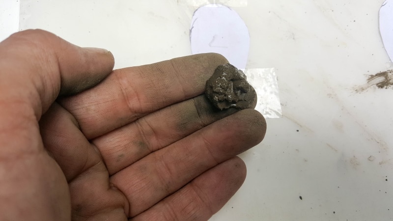 Use left over concrete to make small blobs