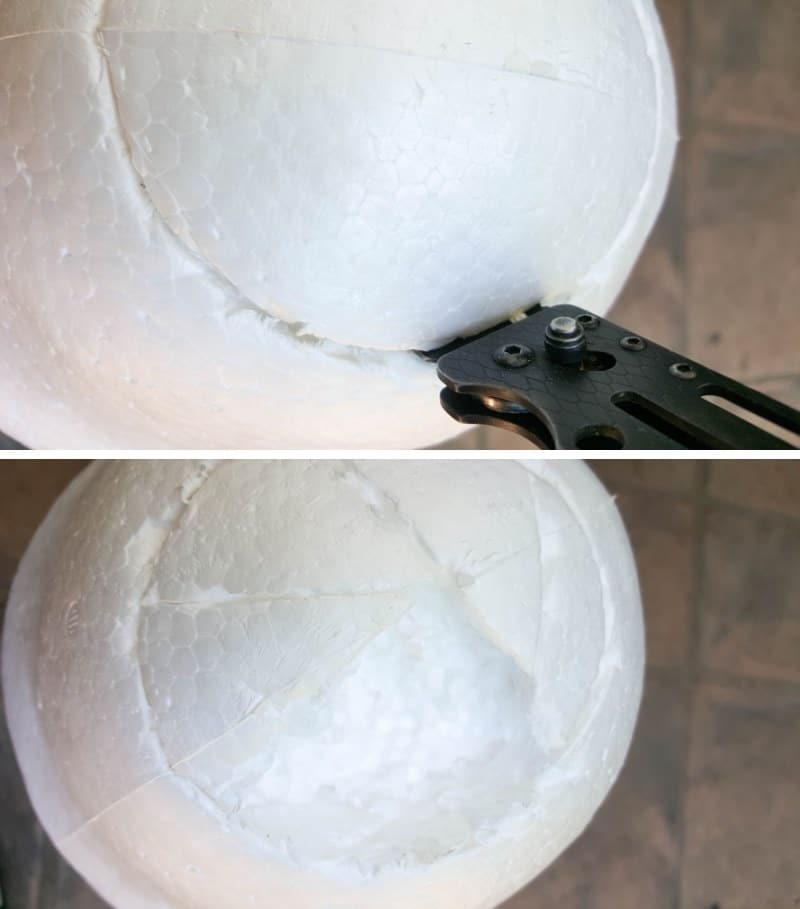 Remove the top of the mushroom cap and hollow out