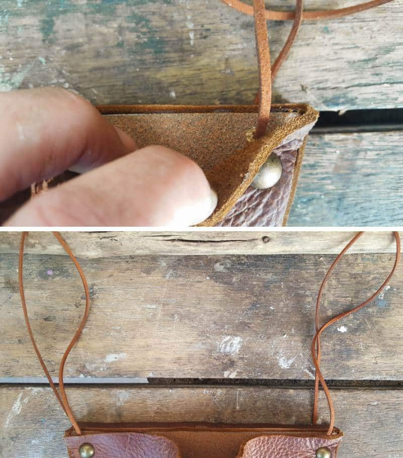 Thread some leather cord through the holes