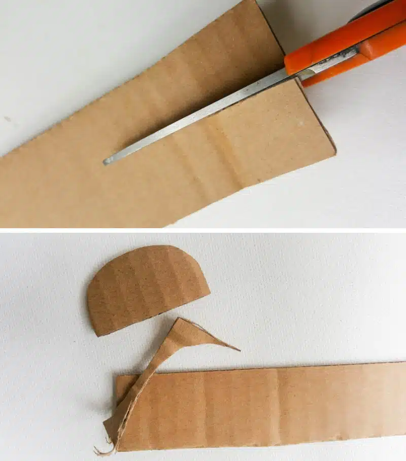 Cut a small half circle cardboard seat