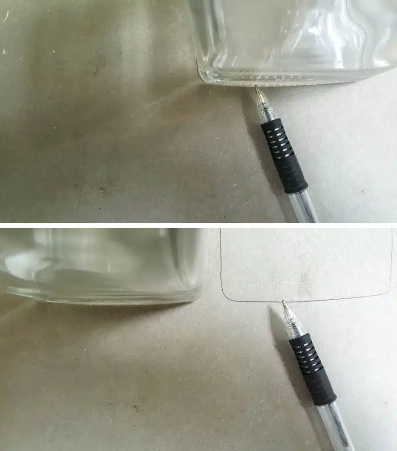 Trace around the bottom and sides of the bottle to create a template