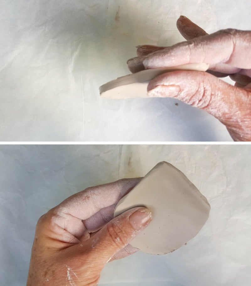 Flatten the edges of the form by lightly squishing the edges
