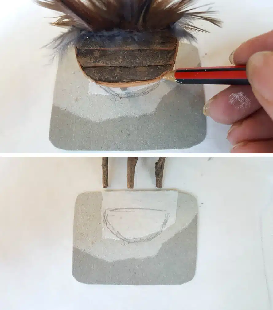 Trace around the bottom of the feathered fairy throne