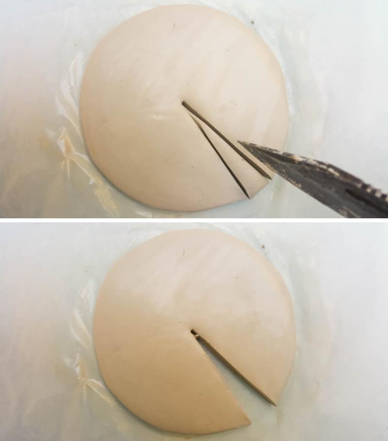 Use a sharp craft knife to make a slit in the discs