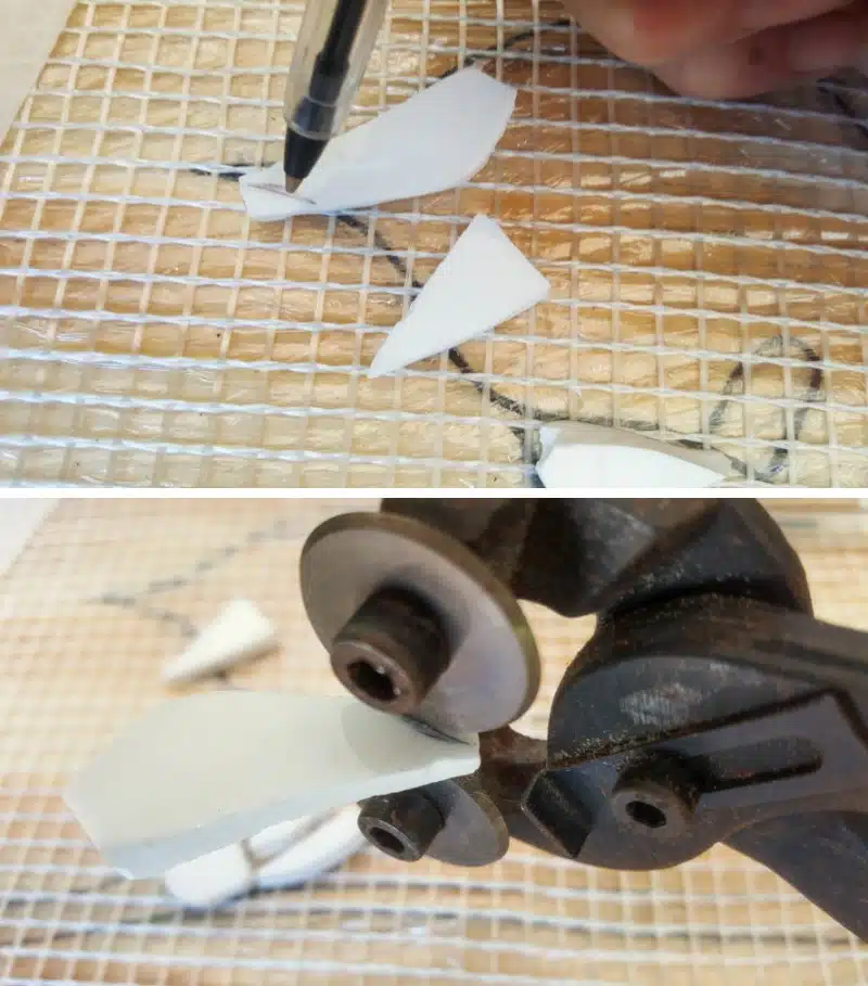 Use a marker to make a rough line where to cut