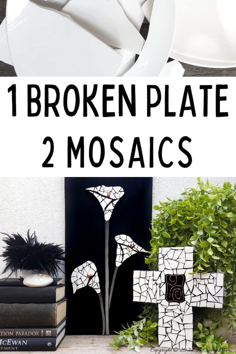 Don&rsquo;t throw away that broken plate until you see how easy it is to turn into this beginner-friendly arum lily mosaic. The free, step-by-step tutorial includes a template and loads of tips to get you started. #ACraftyMix