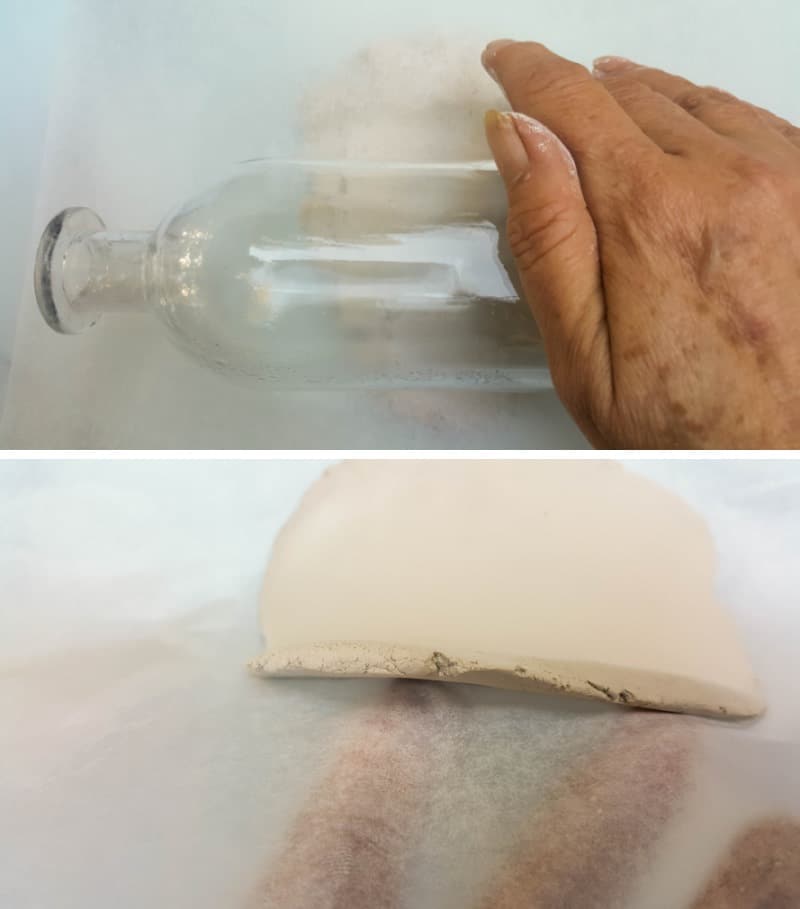 Roll the clay out so it's about 1/2 cm thick
