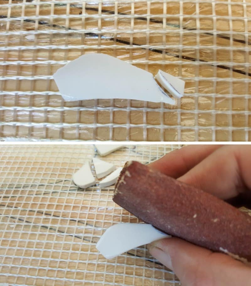 Use 80 - 100 grit to sand smooth